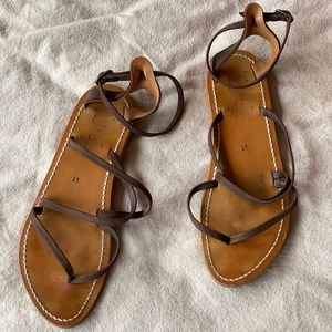 K. Jacques Epicure Sandal in Brown Nubuck Leather 41